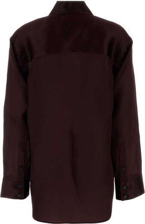 Khaite Womens Aubergine Silk Matteo Shirt Almandine Exterior: Camicie
