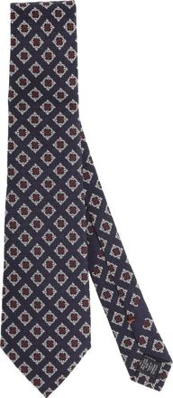 Ermenegildo Zegna Accessoires, Heren, Blauw, ONE Size, Blauwe Jacquard Zijden Stropdas