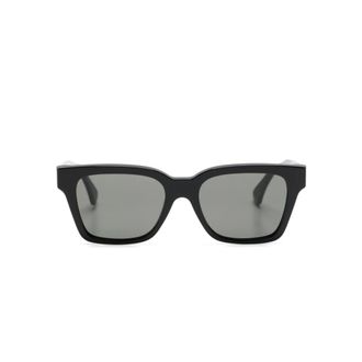 Retro Superfuture Sunglasses, unisex, Black, ONE SIZE, Black Square Frame Sunglasses with Tinted Lenses