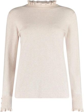 Bloomings Dames, Truien, Wit, Maat: S Katoen