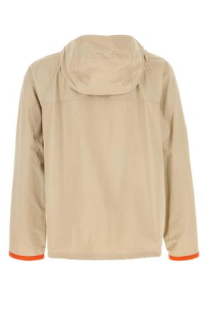 Fay Mens Beige Nylon Windbreaker Gesso Exterior: Giubbini