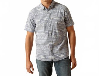 Ariat Mack Stretch Modern Fit Shirt In Chambray Blue