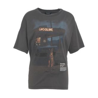 Dondup T-Shirts, female, Multicolor, S, Gas Station Wolf Graphic T-Shirt