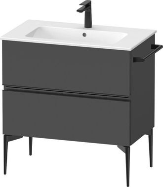 Duravit Sivida Mueble Bajo Lavabo, 2 Cajones, Tirador Negro - Duravit