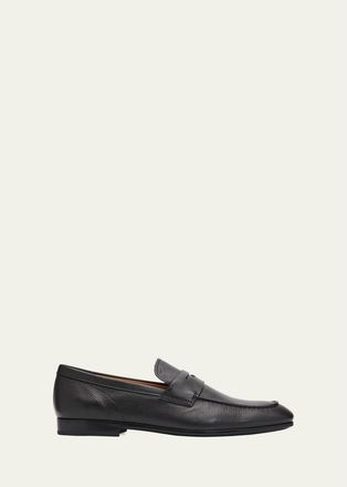 Tod's Mens Mocassino Gomma Leather Rubber-Sole Penny Loafers