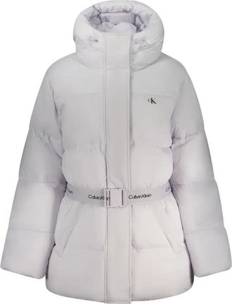 Calvin Klein Hooded jack met lange mouwen - Dames - Winterjassen - Paars - M - Leer - Jassen