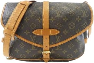 Louis Vuitton Pre-owned Cross Body Bags, female, Brown, Size: ONE SIZE Pre-owned Monogram Saumur Shoulder Bag