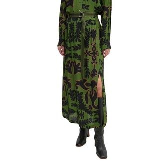 La Petite Francaise Rokken, Dames, Groen, M, Geprintte Maxirok