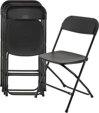 Elama 4 Piece Plastic Folding Chair in Black at Nordstrom