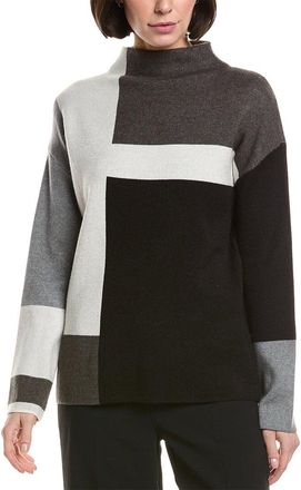 T Tahari Color Block Jacquard Sweater