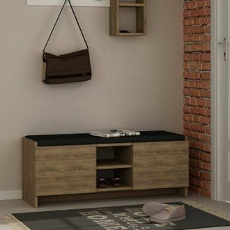Dmora Scarpiera Algedi, Mobile portascarpe, Armadio da ingresso multiuso, Mobiletto per calzature, 110x37h43 cm, Rovere, con imballo rinforzato, con