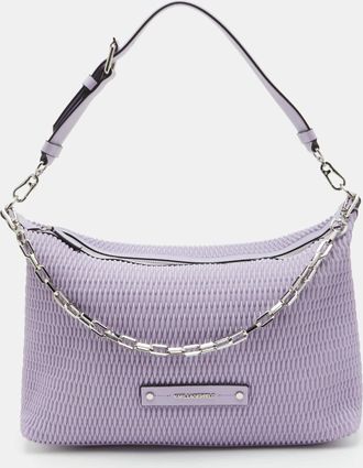 Karl Lagerfeld K/kushion Large Lilac Quilted Leather Shoulder Bag