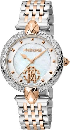 Roberto Cavalli Womens Two Tone Stainless Steel Watch - Silver & Gold - One Size