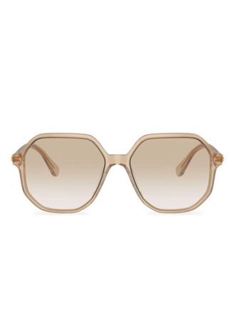 Swarovski SK6003 crystal-embellished geometric-frame sunglasses - women - Acetate - 57 - Neutrals