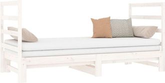 vidaXL Pull-out Day Bed without Mattress White 2x(90x190) cm vidaXL