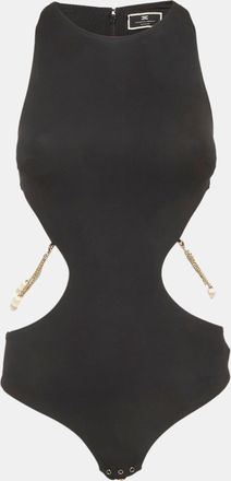 Elisabetta Franchi Black Jersey Halter Neck Bodysuit