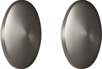 Beliani Conjunto De 2 L&aacute;mparas Led De Pared Exterior Redondas Iluminaci&oacute;n Moderna De Aluminio Plateado Buckie