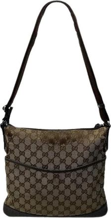 Gucci Pre-owned Vintage Crossbody Tas - Dames - Vintage Schoudertas - Bruin - ONE Size - Katoen - Vintage