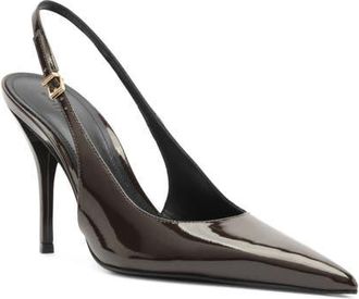 Schutz Liora Slingback Pointed Toe Pump in Dark Brown at Nordstrom, Size 10.5