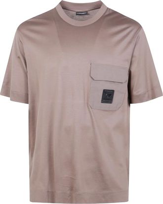 Emporio Armani T-shirt con applicazione - Marrone