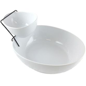 Gibson Gracious Dining 2 Tier Chip and Dip Server Set in White at Nordstrom