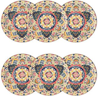 10 Strawberry Street Set Of 6 Fiesta Bloom Dinner Plates