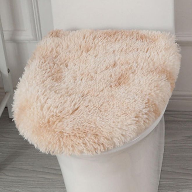 Insun WC-Deckelbezug Hochflor Waschbar Anti-Rutsch, Toilettensitzbezug Weich Flauschige Batik Blass Camel 45 x 50 cm ab 8,28 €