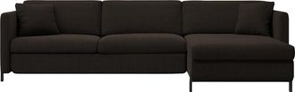 MICADONI 4-Sitzer Design Ecksofa Gloria mit Bettfunktion (140 x 205 cm) - Strukturstoff Dunkelgrau