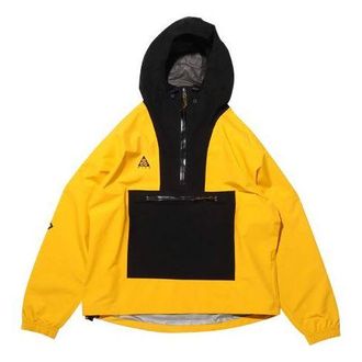 Nike Mens Nike ACG Gore-tex Paclite Half Zipper Jacket Gold Color University Gold Black CK7235-739