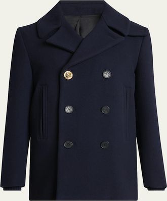 Givenchy Mens Double-Face Wool Peacoat