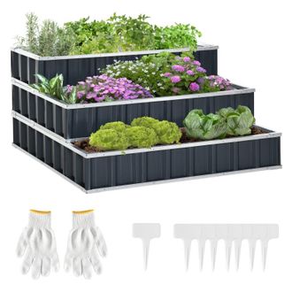 OUTSUNNY 3 Tier Raised Garden Bed | TJ Hughes
