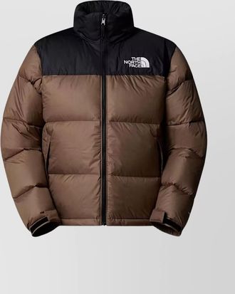 The North Face block design high collar puffer jacket