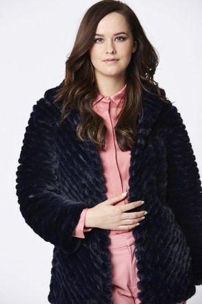 JayLey Womens Faux Fur Hooded Coat - Navy