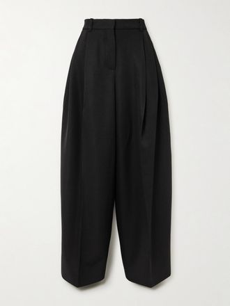 Jacquemus Pantaloni A Gamba Larga In Lana Con Pinces Dhomme - Nero