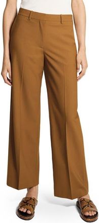 Theory Stretch Wool Pants in Dark Cognac at Nordstrom, Size 10