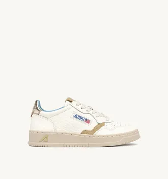 Autry SNEAKERS MEDALIST LOW IN PELLE PLATINO E SPONGE