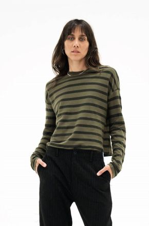 ASKK NY Safari Striped Tee In Green
