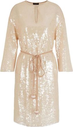 Emporio Armani Elegante Partyjurk - Dames - Feestkleedjes - Beige - XS - Polyester - Kleedjes