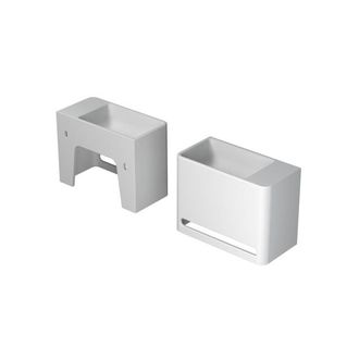 Bernacchini Hangar Fontein - 40x20x30cm - wasbak links - 0 kraangaten - polystone wit mat