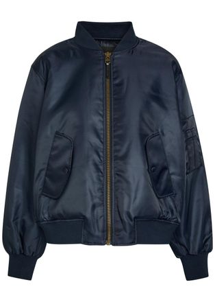 Anine Bing Leon Padded Shell Bomber Jacket - Navy - XS (UK6 / XS)