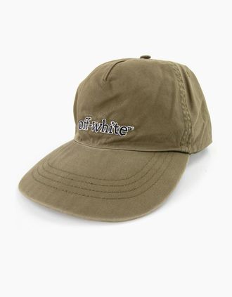 Off-white Mens Off White Slanted Logo Baseball Cap Green - Size: OS