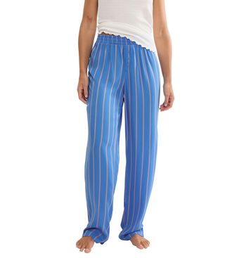 Triumph Pyjamahose TRIUMPH Mix & Match Trousers Viscose 01, Damen, Gr. 36, N-Gr, blau combination, Web, Obermaterial: 100% Viskose, bequem lang, Hosen Pyjamah