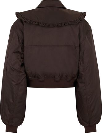 Ganni Womens Bomber Jacket Duchess Nylon Demitasse Polyamide