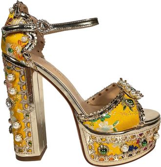Azalea Wang Cici Platform Sandal in Yellow Multi at Nordstrom, Size 8.5