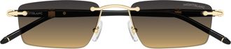 Montblanc Rimless Sunglasses With Gradient Lenses And Gold Accents