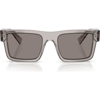 Prada 52mm Rectangular Sunglasses in Hematite /Dark Grey at Nordstrom
