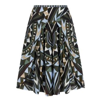 Pucci Manuba Wide Sarong Silk Twill Trousers - female - Pucci - Midi Skirts - Multicolor - M - Skirts