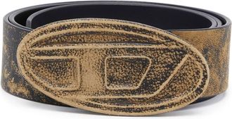 Diesel 1DR logo-buckle leather belt - men - Calf Leather - 80 - Brown