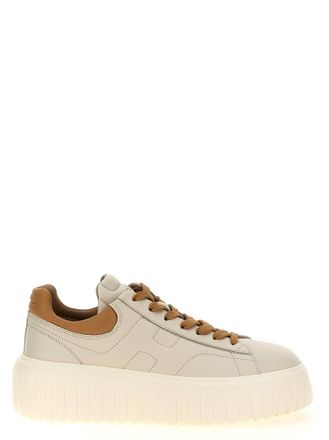 Hogan White Leather H-Stripes Sneakers