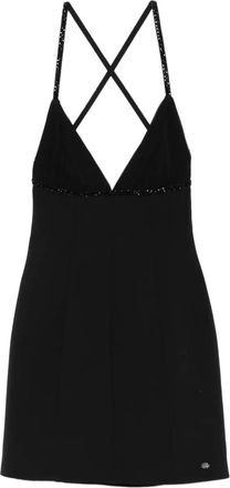 Amiri Mini-jurk verfraaid met kristallen - Zwart